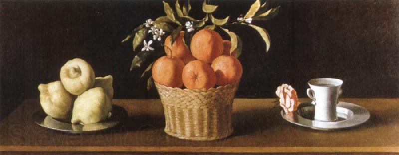 Francisco de Zurbaran still life with lemons,oranges and a rose Spain oil painting art